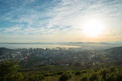 Cape town view from the table mountain Stock Photos