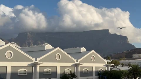 Cape Town’s Table Mountain as seen from the Waterfront. Vídeos de archivo 332606326