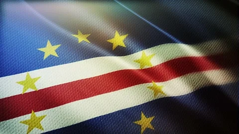 Cape verd flag is waving 3D animation. Cape verd flag waving in the wind. Stock Footage 142222536