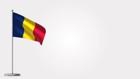 Cape Verde 3D waving flag illustration on Flagpole. Perfect for background wi Stock Illustration