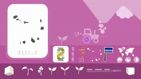 Cape Verde - Agriculture - Vector Animation - purple Stock Footage 61378664