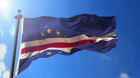 Cape Verde animated flag pack in 3D and green screen Stock Footage 119933355