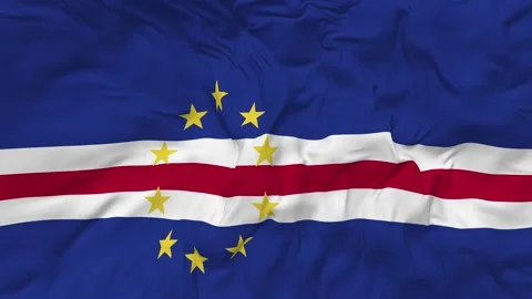 Cape Verde, Cabo Verde Flag Seamless Looping Background Waving Slow Motion Stock Footage 234035227