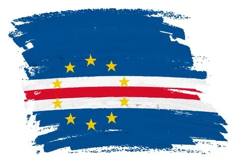Cape Verde flag background paint splash brushstroke Stock Illustration