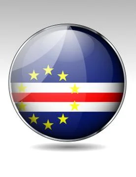 Cape verde flag button Stock Illustration