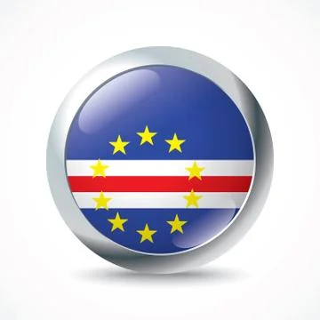 Cape Verde flag button Stock Illustration