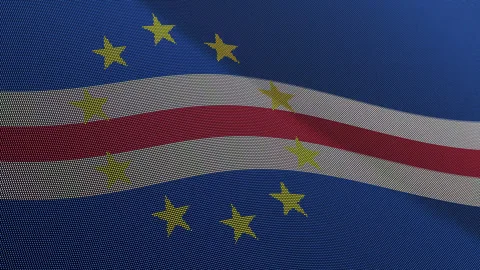 Cape Verde Flag Digital Particle Waving Seamless Loop Animation on Black Ba.. 库存影片 339302338