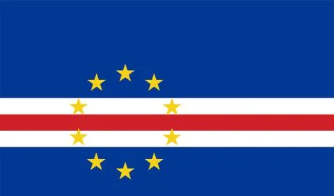 Cape verde flag graphics design. Stock Illustration
