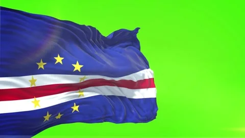 Cape Verde Flag in Green Screen Stock Footage 328532345