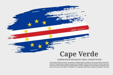 Cape Verde flag grunge brush and poster, vector Stock Illustration