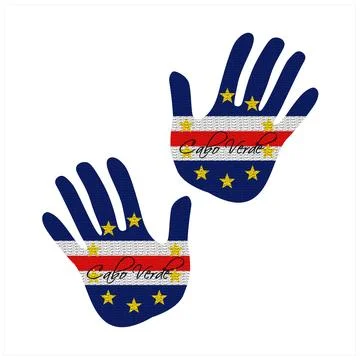 Cape verde flag hand vector Stock Illustration