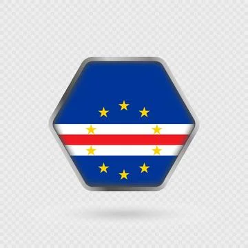 Cape Verde flag in a hexagon frame. Ilustración de archivo