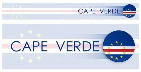 Cape Verde flag horizontal web banner in modern 스톡 일러스트