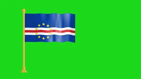 Cape verde flag illustration Stock Footage 197034876