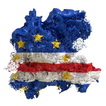 Cape Verde flag liquid Stock Illustration