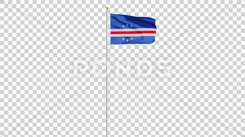 Cape Verde flag, long shot, isolated with alpha channel Stock Photos