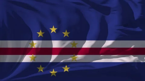 Cape Verde Flag Loop Stock Footage 295720589
