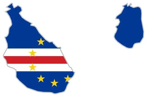Cape Verde flag map Stock Illustration