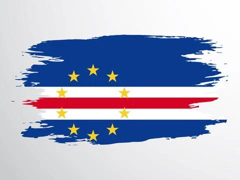 Cape Verde flag painted with a brush Stock Illustration