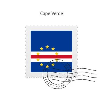 Cape Verde Flag Postage Stamp 스톡 일러스트
