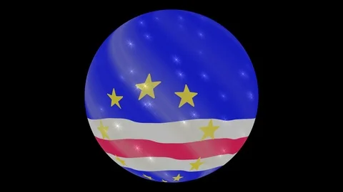 Cape Verde flag in a round ball rotates. Flicker and shine. Animation loop Stock Footage 110679927