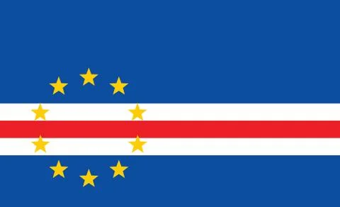 Cape Verde flag. Simple vector. National flag of Cape Verde Stock Illustration