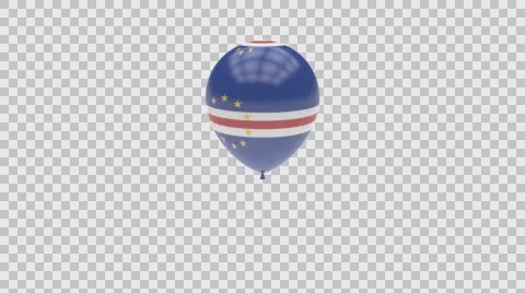 Cape Verde flag textured balloon rotating Alpha Video stock 61389843