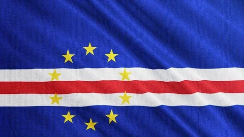 Cape Verde flag is waving 3D illustration.  Stock Footage 106784750
