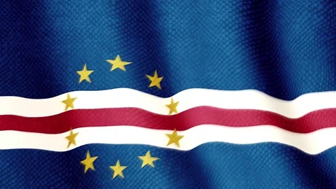 Cape Verde flag waving animation Stock Footage 76277798