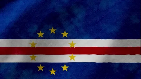 Cape verde flag waving background with real fabric texture Stockbeeldmateriaal 291600660