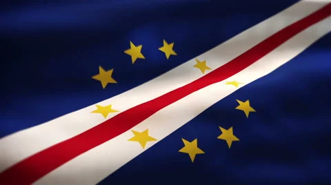 Cape verde flag waving Stock Footage 55495017