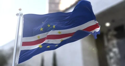 Cape-verde-flag-waving-seamless-loop-4k-60fps Stock Footage 332340356