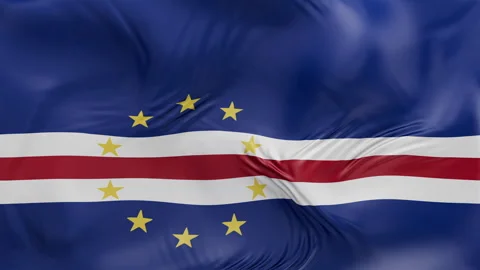 Cape Verde flag waving Seamless silk flag 3d animation slow motion Looping Видео 337950696