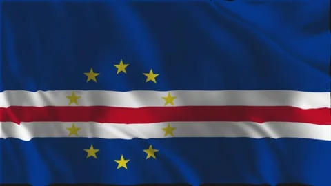Cape Verde flag waving slowly Stock-Footage 336032285