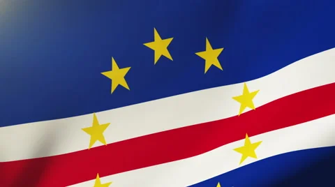 Cape Verde flag waving in the wind. Looping sun rises style.  Animation loop Video stock 48877457
