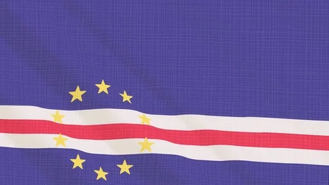 Cape Verde flag waving in the wind. Icon in the frame. Animation loop Stock Footage 83800181