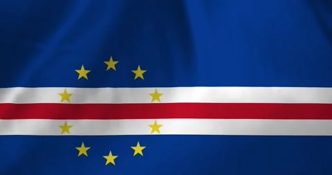 Cape verde flag waving with the wind background loop video animation Video stock 327171764