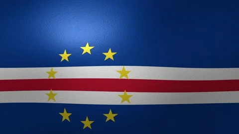 Cape Verde flag waving in the wind with a detailed fabric texture Stock Footage 345999881