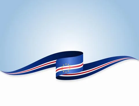 Cape Verde flag wavy abstract background. Vector illustration. Illustrazione stock