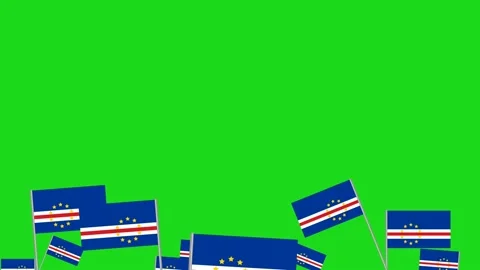 Cape verde flags Stock Footage 197034952