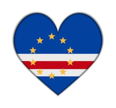 Cape verde heart flag 스톡 일러스트