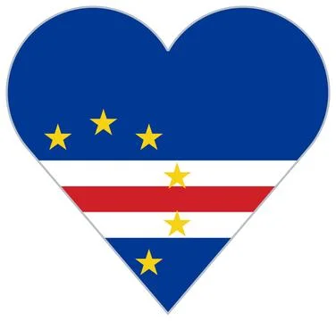 Cape Verde heart-shaped flag Stock Illustration