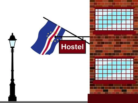 Cape Verde Hostels Vector Illustration Stock Illustration