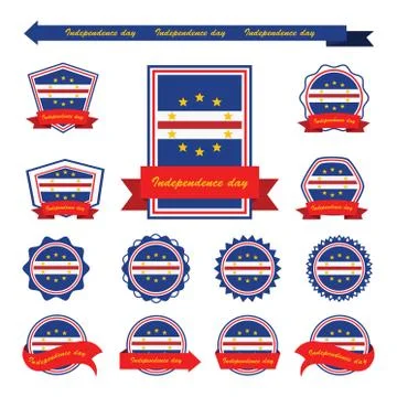 Cape verde independence day flags infographic design Stock Illustration