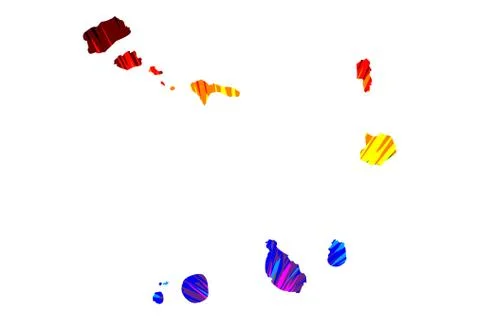 Cape Verde - map is designed rainbow abstract colorful pattern, Republic of C Illustrazione stock