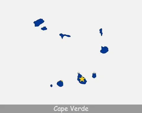 Cape Verde Map Flag Stock Illustration