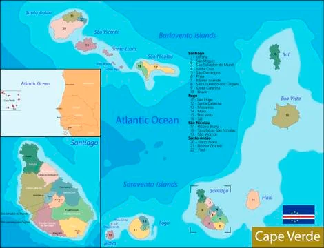 Cape Verde map Stock Illustration