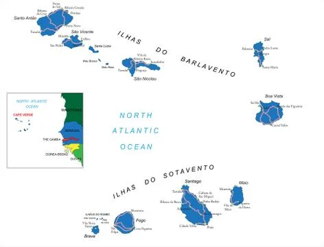 Cape Verde map Stock Illustration