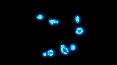 Cape Verde Map Outline Neon Lights Stock Footage 332849122