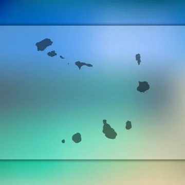 Cape Verde map. Vector silhouette of Cape Verde. Blurred background Stock Illustration